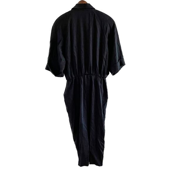 Vintage military safari button front pleated waist dress/tunic top size 10/M - Picture 4 of 10